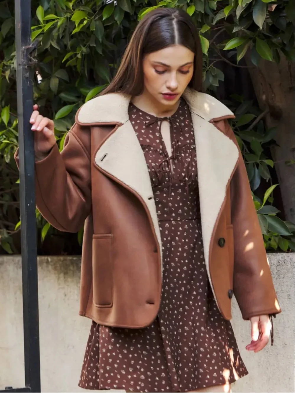 NWT Fleece-Lined Faux Suede Jacket